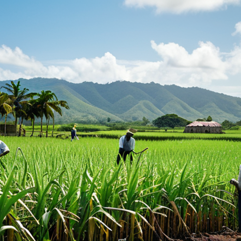 자메이카 노예제 역사 - Colonial Era Plantation**

"A vast sugar cane plantation in Jamaica during the colonial era, showing...