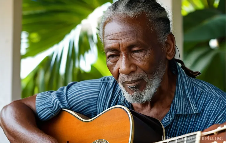 자메이카 음악 페스티벌 일정 - An authentic and bustling street scene in Kingston, Jamaica, at night, centered around a powerful, c...