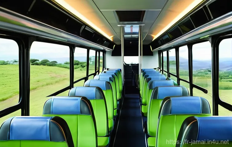 자메이카 도로 교통과 대중교통 - **Prompt 1: Authentic Jamaican Route Taxi Experience**
    A vibrant, sun-drenched scene inside a sl...