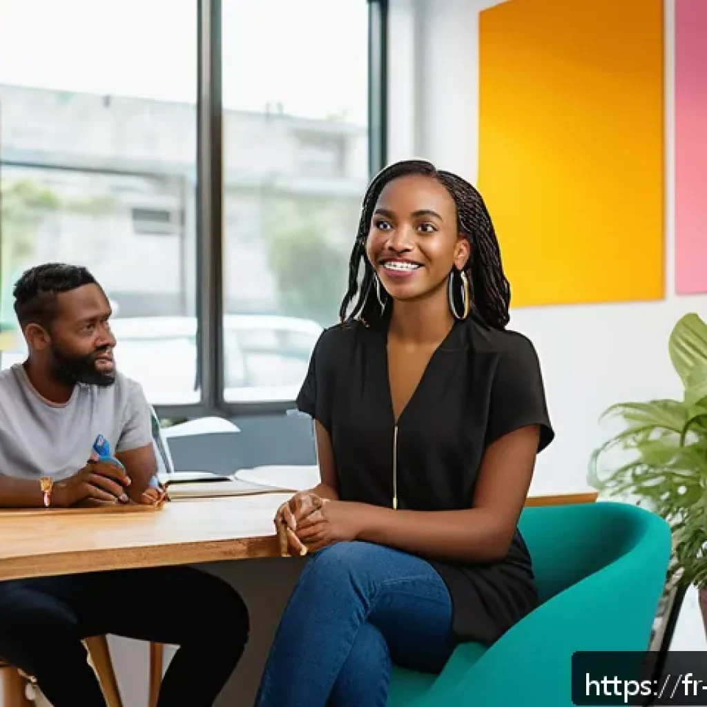 자메이카에서 일자리 찾기 - A vibrant Jamaican coworking space filled with diverse professionals collaborating on technology and...